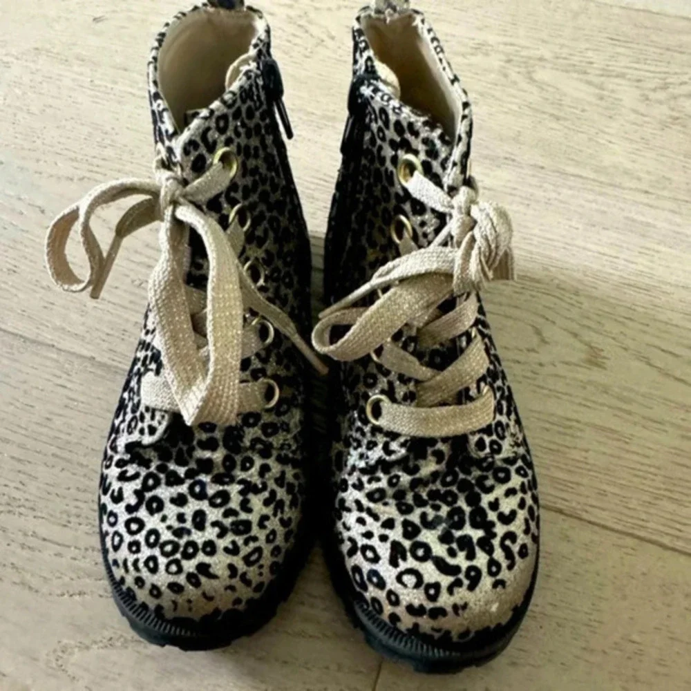 Harper Canyon cheetah print (velvet texture) girls boots size 11